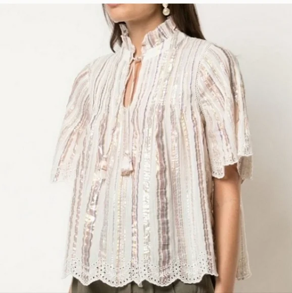 Sea New York Harriet Pintucked blouse size 2 - Picture 2 of 13